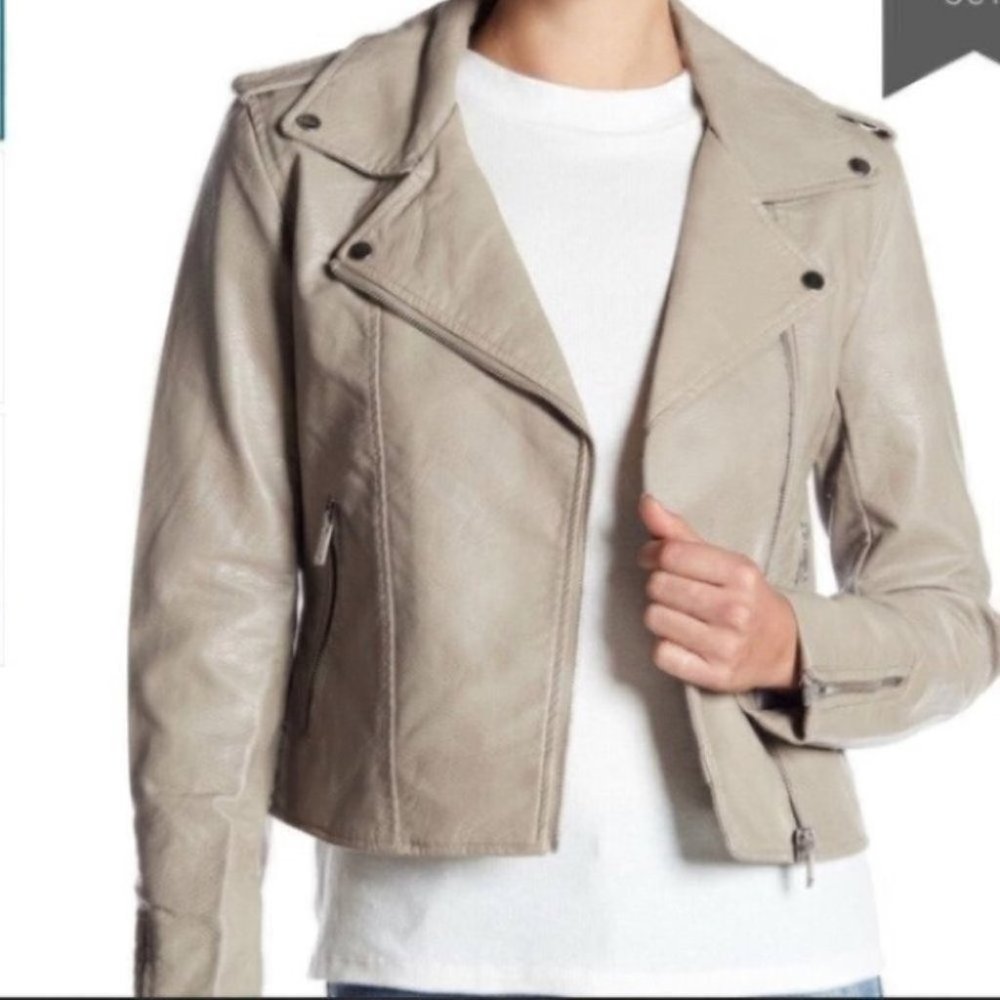 Romeo & Juliet Couture Faux Leather Moto Jacket - Picture 1 of 10